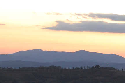 sunset tuscany