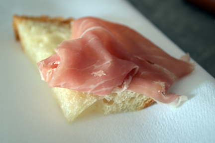 perfectly sliced prosciutto