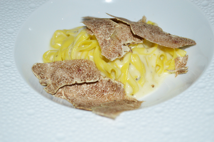 white truffles pasta shaved